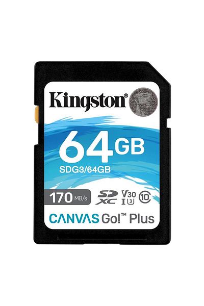 Kingston Canvas Go Plus 170R C10 Uhs-I U3 V30 - 64Gb Sdxc Memory Card
