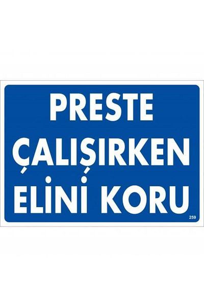 RUBY BOUTİQUE Protect Your Hand While Working Preste Warning Sign 25x35 CODE:259
