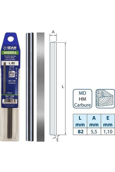 Angoravi Izar Planer Blade 82 mm 1 Pair