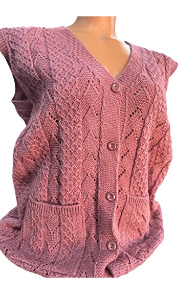 TUTUYA TEXTIL Казайга В'язаний весільний комплект Щоденний трикотажний жилет з кишенями для мами Зимовий сезонний жилет