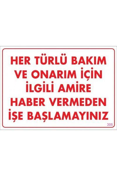 colezium Amire Notification Warning Sign for Maintenance and Repair 25x35 CODE:305