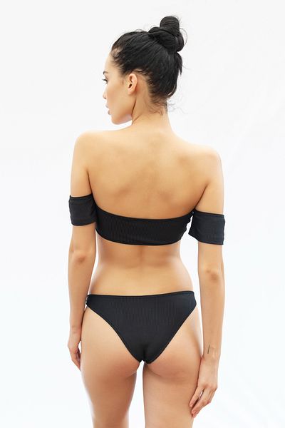 VULEVU OFF SHOULDER BIKINI BRIEFS BLACK