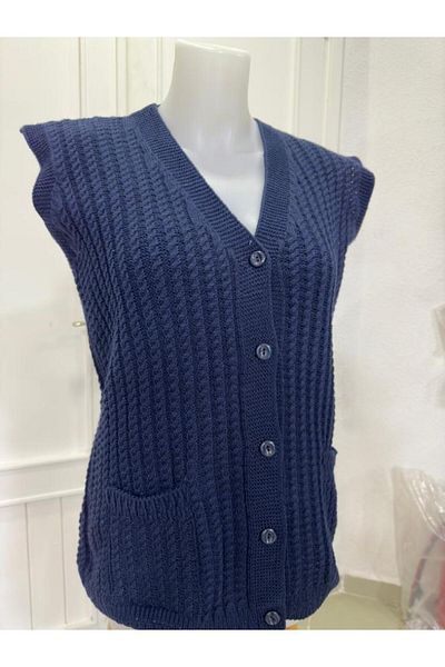 TUTUYA TEXTIL Hair Knitted Knitwear Mother's Vest Winter Daily Vest Dowry Vest