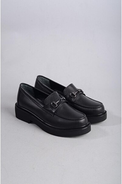 SEÇ KUNDURA Μαύρα γνήσια δερμάτινα αρσενικά γυναικεία παπούτσια - SEÇ 3710