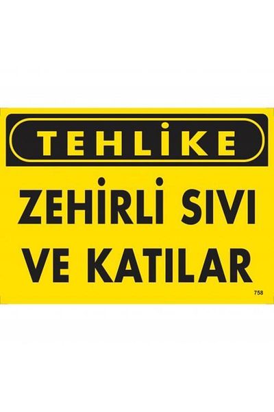 RUBY BOUTİQUE Hazard Toxic Liquid And Solids Warning Sign 25x35 CODE: 758