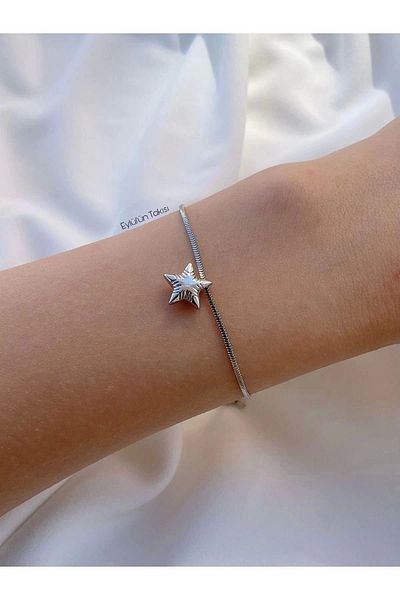 Eylülün Takısı Women's Silver Color Star Bracelet