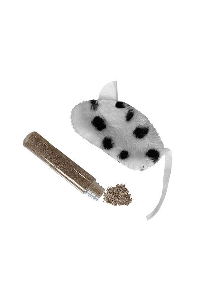 CEKAVE Cat Toy Dalmatian Patterned Plush Mouse 6-10-18 cm