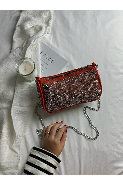 ELFCO Кам'яна модель помаранчева срібна жіноча сумка через плече