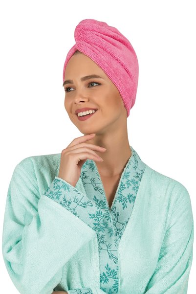 Modanty Microfiber Towel Hair Drying Cap with Buttons Quick Drying Water Absorbent