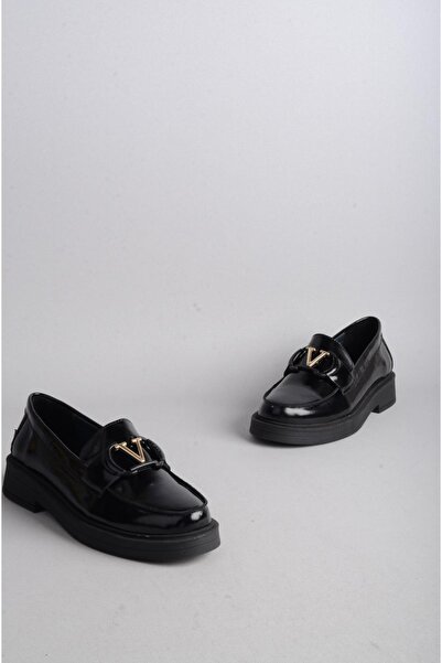 SEÇ KUNDURA Seç 560 Genuine Leather Black Patent Leather Masculine Buckle Shoes