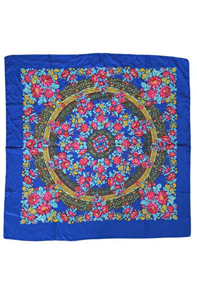 TikiTonki Karanfil Desenli Kare Otantik Eşarp - 90x90
