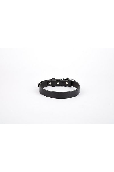 Angoravi Leather Handmade Dog Collar 1.5x20-26 cm Black