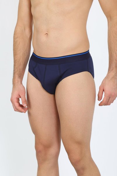 Moda Çizgi Men's Cotton Stretch Fabric Briefs, Navy Blue 40132