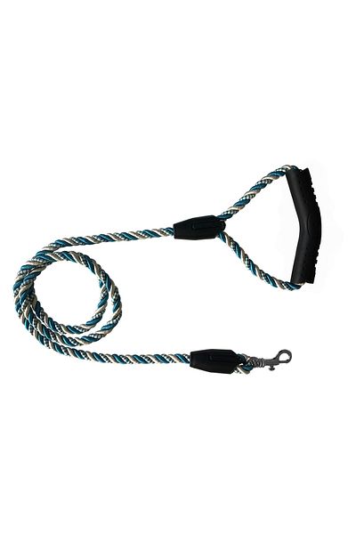 Kareem Triple Coiled Dog Walking Rope 1 Cm-120 cm Blue White