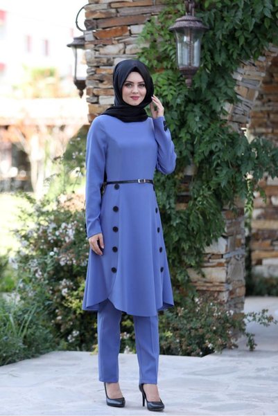 Generic Brand Pleated Suit Mc0035 Indigo
