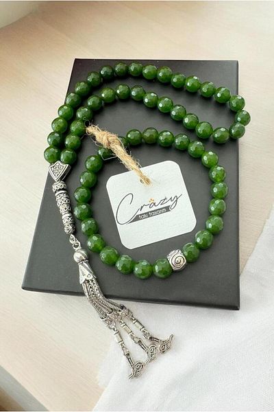 CRAZY TAKI TASARIM 8 mm Natural Ceyt Stone Gift Bracelet & Rosary Combination