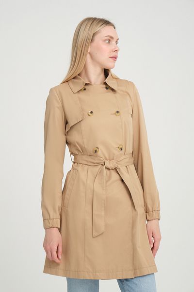 Soydan Güner Beige Double Breasted Cotton Short Trench Coat - 2017
