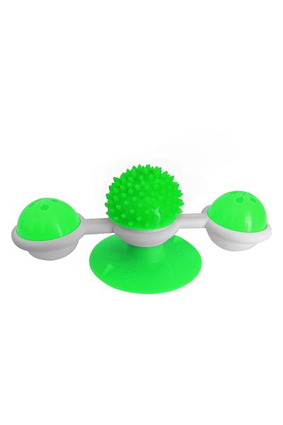 Wovna Suction Cup Pinwheel Ball Rotating Cat Toy 8 cm-18 cm Green
