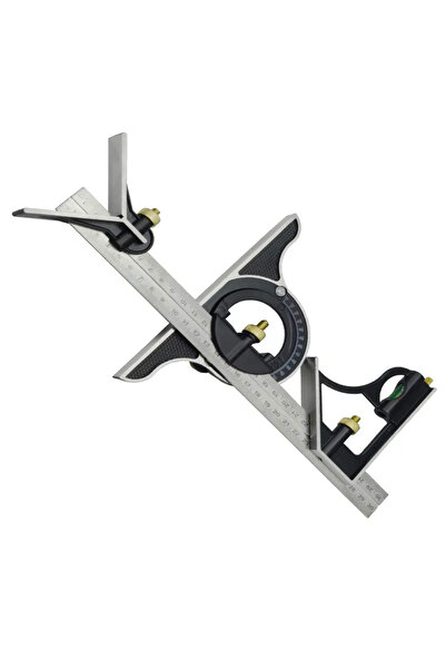 BGA 300mm 3 in 1 Combination Angle Meter Protractor Ruler Set Stainless Steel