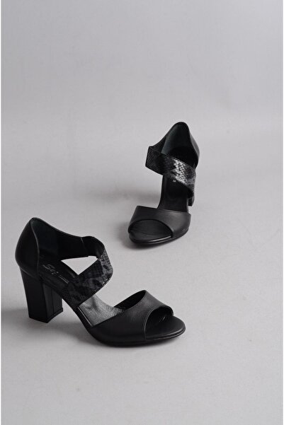 SEÇ KUNDURA Pantofi de damă cu toc negru din piele naturală - 8 cm SEÇ 0220