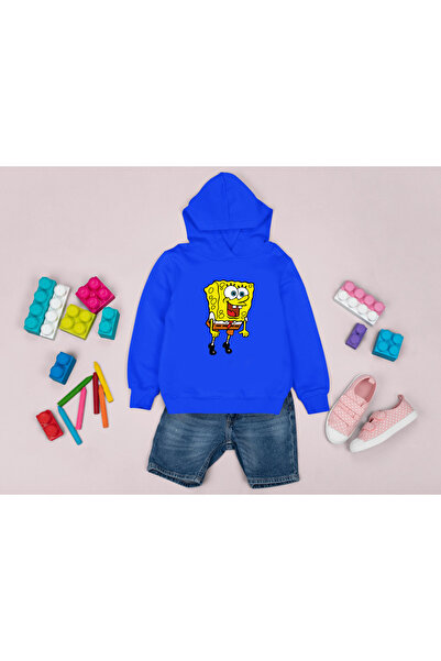 MAGORS Hanorac pentru copii cu glugă cu imprimeu SpongeBob, fără buzunar, cu ...