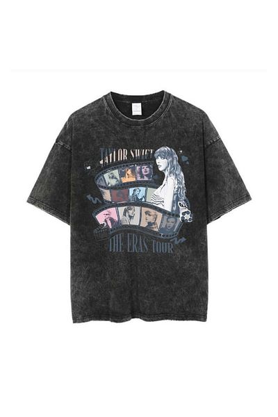 Touz Moda Πλένεται Taylor Swift Printed Unisex Oversize Vintage T-shirt