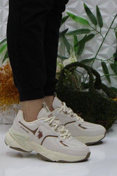 U.S. Polo Assn. Isabella Beige - Pantofi sport originali pentru femei Sneaker...