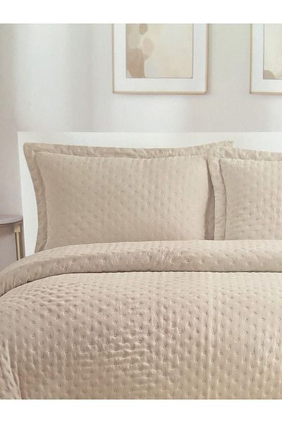 YGT Home Helena Beige Double Bed Set - Flywheel Pillow Case 240X260