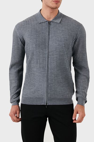 Emporio Armani Men's Cardigan - Regular Fit, Zippered, Em 000265   Af10460 O8003