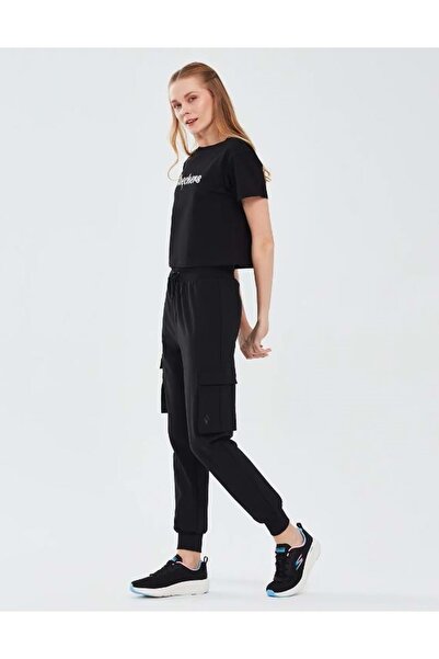 SKECHERS Micro Collection W Jogger Woven Pant S222169 Kadın Eşofman Altı Jogger Pantolon SİYAH