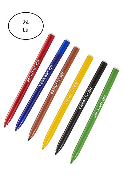 Pensan 6 Colors 24-Piece Kidz Felt Tip Crayons