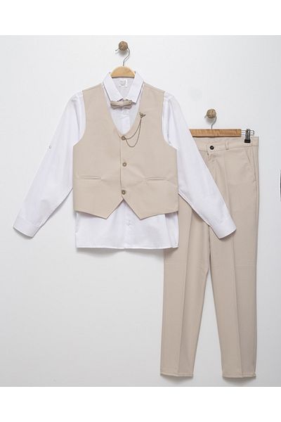 Mıstık Bebe Boy's Suit Tuxedo with Vest