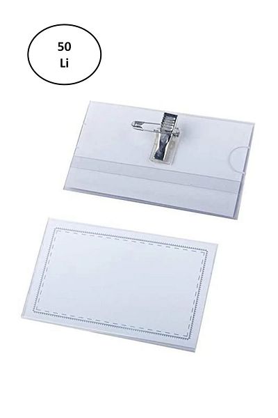 Rubenis Transparent Id Badge with Needle 50 Li