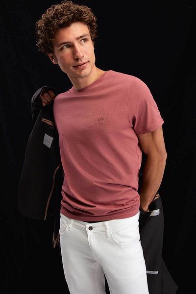 Twn Slim Fit Καφέ Dobby Flying Blazer υφασμάτινο μπουφάν