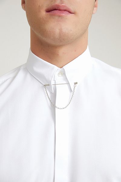 Twn Slim Fit White Dobby Easy Iron πουκάμισο