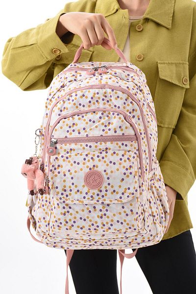 H&D COLLECTİON Αδιάβροχη υφασμάτινη σχολική τσάντα δημοτικού και γυμνασίου με δώρο μαϊμού 8803L