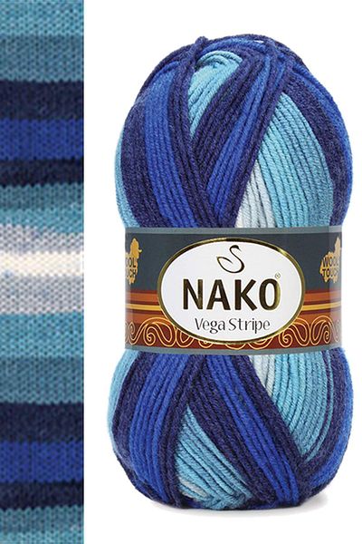 NAKO Vega Stripe Premium Ακρυλικό Πλεκτό Μαλλί Νο: 82423