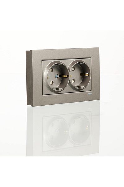 STOREMAX svticaret Novella Anthracite مقبس أرضي مزدوج لحماية الأطفال mhm 1053513