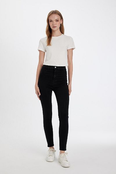 DeFacto Pantaloni Jean cu talie înaltă până la gleznă C8545ax24wn