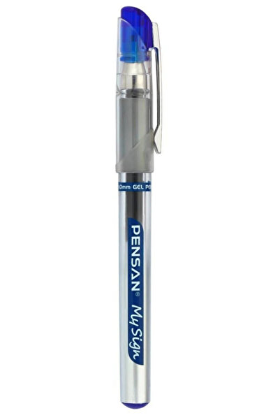 Ovebu Pensan 6030 My Sign Gel Roller Pen 1.0 Mm Signing Pen Blue (Pack of 12)