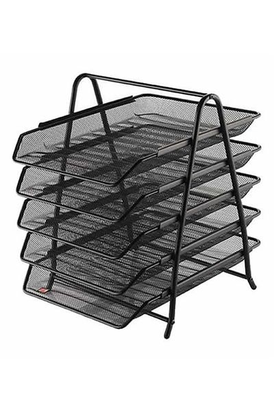 onixe 9185 5-Piece Black Metal Document Shelf