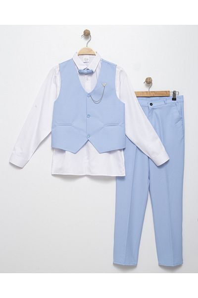 Mıstık Bebe Boy's Suit Tuxedo with Vest
