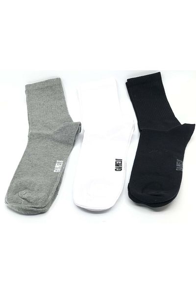 KCMN Βαμβακερές κάλτσες Gamelu 3 τμχ Unisex μακριές κάλτσες τένις ΜΑΥΡΟ-ΓΚΡΙ-ΛΕΥΚΟ