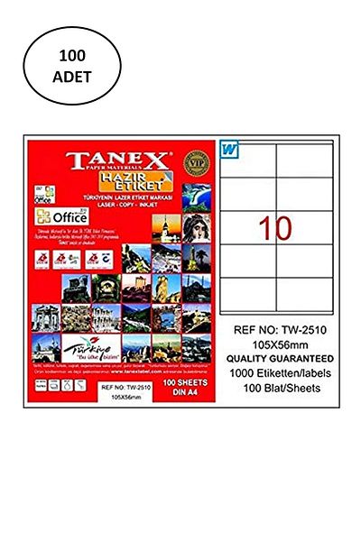 Tanex TW-2510 Laser Tag 105X56 Mm 100 Pieces