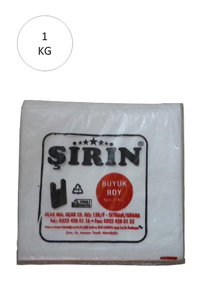 Şirin White Thick Athlete Bag Large Size 30x57 Cm 1 Kg 1 Pack (Takriben 45 Pieces)