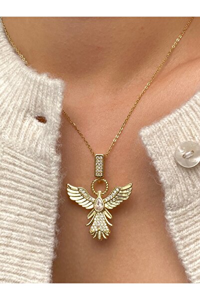 kems jewels الأبيض الحجر الطبيعي الزركون حجر الصلب فينيكس نموذج قلادة سيريناي