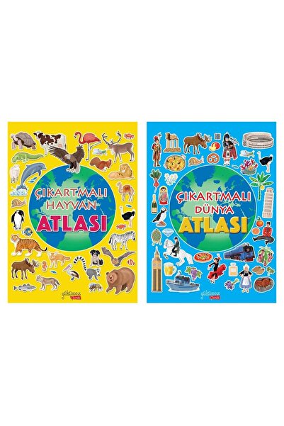 Yakamoz Yayıncılık Çıkartmalı Hayvan Atlası + Çıkartmalı Dünya Atlası 2 Kitap Set