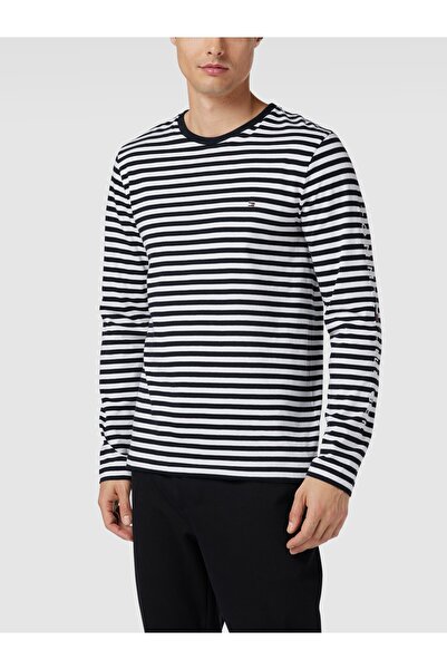 Tommy Hilfiger Organic Cotton Sleeve Embroidery Detail Long Sleeve Regular Fi...