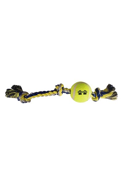 K&A Long Knotted Dog Thread with Tennis Ball 7-40 cm Blue