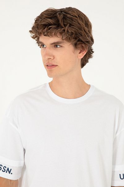 U.S. Polo Assn. Ανδρικό λευκό μπλουζάκι Comfort Fit Crew Neck 50287045 -vr013